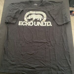 Ecko Unltd Shirt Mens 2XL Black Rhino Logo Graphic Tee Tagless Cotton Streetwear
